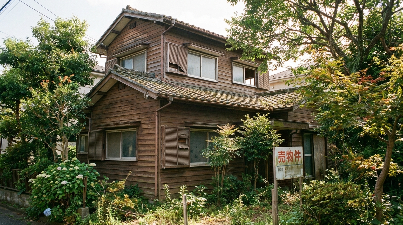 世田谷区の住宅街に建つ相続された空き家の外観。解体補助金の対象になる可能性がある。