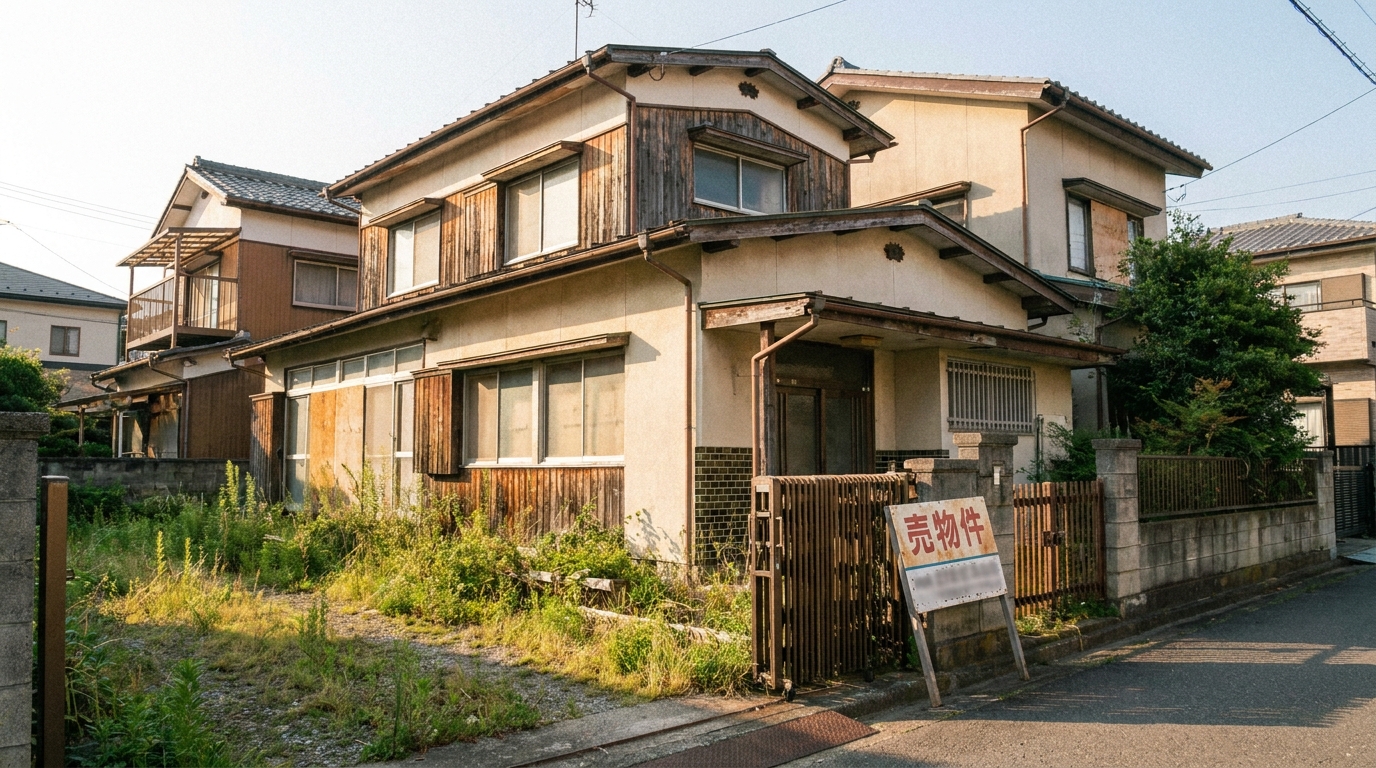 管理されずに空き家となっている一戸建て。成年後見制度における不動産売却の必要性を考えさせる。
